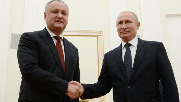 Rusya Devlet Başkanı Vladimir Putin-Moldova Devlet Başkanı İgor Dodon - Sputnik Türkiye
