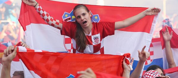 Hırvatistan'ın başkenti Zagreb'de Hırvat taraftarlar - Sputnik Türkiye