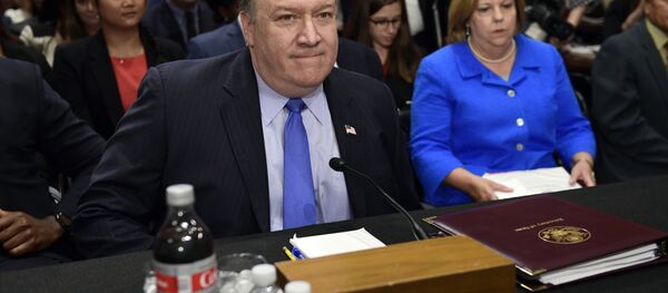 Secretary of State Mike Pompeo arrives to testify before the Senate Foreign Relations Committee on Capitol Hill in Washington, Wednesday, July 25, 2018, during a hearing on diplomacy and national security. - Sputnik Türkiye
