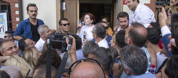 Meral Akşener, Üsküdar'daki evinin önünde nöbet tutanlara ''Partinin başındayım, geri döneceğim'' mesajı verdi. - Sputnik Türkiye