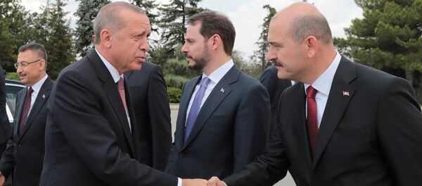 Recep Tayyip Erdoğan, Berat Albayrak, Süleyman Soylu - Sputnik Türkiye