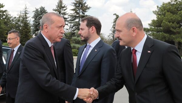 Recep Tayyip Erdoğan, Berat Albayrak, Süleyman Soylu - Sputnik Türkiye