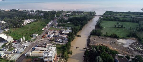 Ordu'daki sel felaketi havadan görüntülendi - Sputnik Türkiye