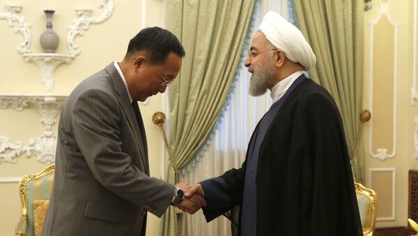 İran Cumhurbaşkanı Hasan Ruhani- Kuzey Kore Dışişleri Bakanı Ri Yong-ho - Sputnik Türkiye