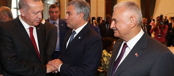 Türkiye Cumhurbaşkanı ve AK Parti Genel Başkanı Recep Tayyip Erdoğan ve Rusya Federasyonu Devlet Duması Başkanı Vyaçeslav Volodin - Sputnik Türkiye