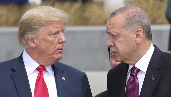 Donald Trump, presindente de EEUU, y Recep Tayyip Erdogan, presidente de Turquía - Sputnik Türkiye