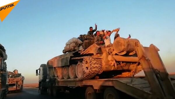 Suriye ordusu İdlib sınırına tank sevkiyatı yaptı - Sputnik Türkiye