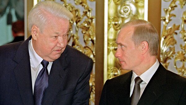 Rusya'nın ilk Devlet Başkanı Boris Yeltsin ve Rusya Devlet Başkanı Vladimir Putin - Sputnik Türkiye