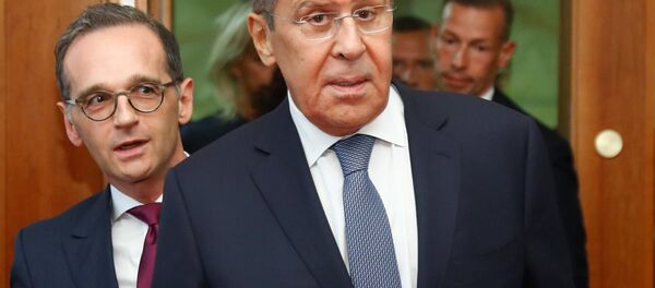 Almanya Dışişleri Bakanı Heiko Maas, Rus mevkidaşı Sergey Lavrov ile Berlin'de ortak basın toplantısı düzenledi. - Sputnik Türkiye