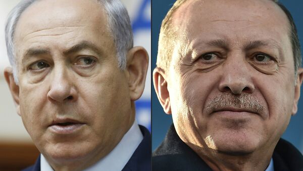 Cumhurbaşkanı Recep Tayyip Erdoğan- İsrail Başbakanı Benyamin Netanyahu - Sputnik Türkiye