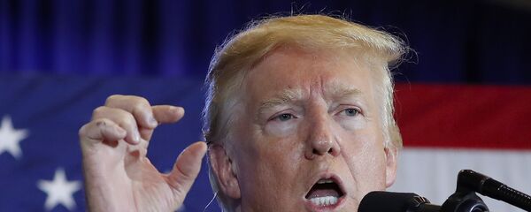 In this Aug. 31, 2018 photo, President Donald Trump gestures while speaking at the Harris Conference Center in Charlotte, N.C. President Donald Trump is escalating his attacks on Attorney General Jeff Sessions, suggesting the embattled official should have intervened in investigations of two GOP congressmen to help Republicans in the midterms. Trump tweeted Monday that “investigations of two very popular Republican Congressmen were brought to a well publicized charge, just ahead of the Mid-Terms, by the Jeff Sessions Justice Department.” - Sputnik Türkiye