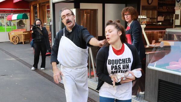 Paris'te vegan protestosu - Sputnik Türkiye