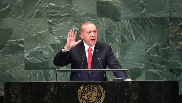 Recep Tayyip Erdoğan 73. BM Genel Kurulu'nda konuştu.  - Sputnik Türkiye