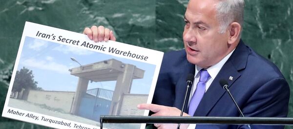 İsrail Başbakanı Benyamin Netanyahu 73. Birleşmiş Milletler Genel Kurulu'nda İran'ın Tahran yakınalrında gizli nükler tesisi olduğunu iddia etti İsrail Başbakanı Benyamin Netanyahu 73. Birleşmiş Milletler Genel Kurulu'nda İran'ın Tahran yakınalrında gizli nükler tesisi olduğunu iddia etti - Sputnik Türkiye