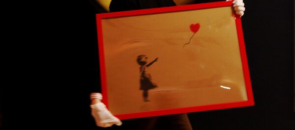 Banksy'nin 'Kırmızı Balonlu Kız' adlı eseri - Sputnik Türkiye