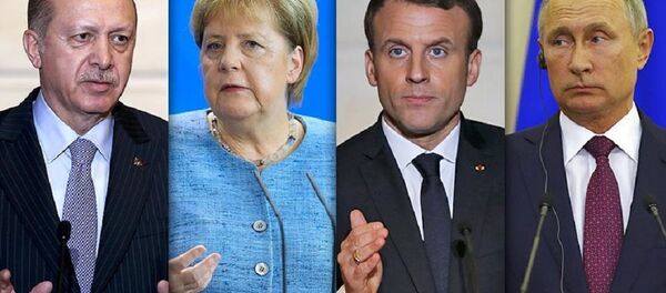 Erdoğan - Merkel - Putin - Macron - Sputnik Türkiye