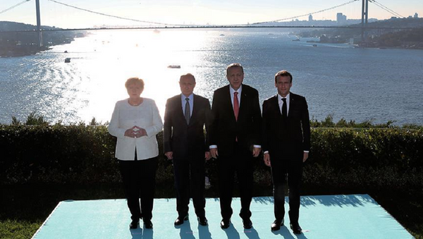 Erdoğan - Merkel  - Putin - Macron - Sputnik Türkiye