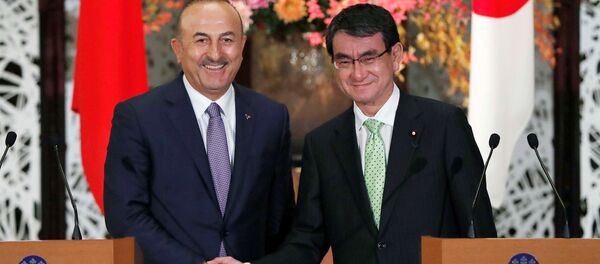 Japonya Dışişleri Bakanı Taro Kono- Dışişleri Bakanı Mevlüt Çavuşoğlu - Sputnik Türkiye