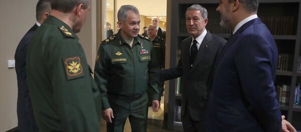 Sergey Şoygu - Hulusi Akar - Hakan Fidan Sergey Şoygu - Hulusi Akar - Hakan Fidan - Sputnik Türkiye