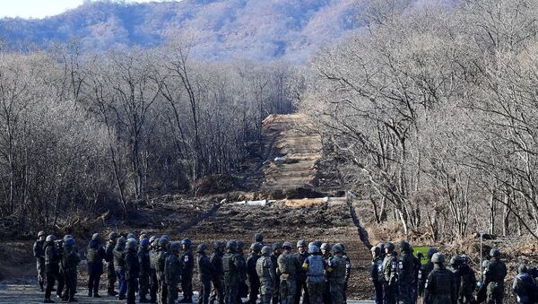 Güney Kore ve Kuzey Kore'nin sınırdaki Askerden Arındırılmış Bölgedeki (DMZ) yapılacak 3 kilometrelik kara yolu - Sputnik Türkiye