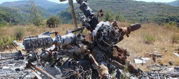 Su-24 uçağının pilotu Peşkov'un oldürüldüğü yerden fotoğraflar - Sputnik Türkiye