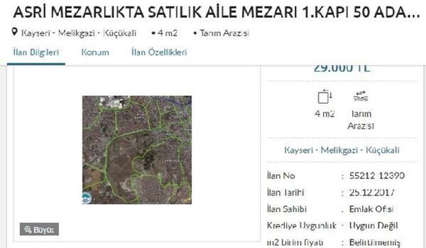 4 metrelik mezar yerini internette 29 bin liradan satışa çıkardı - Sputnik Türkiye