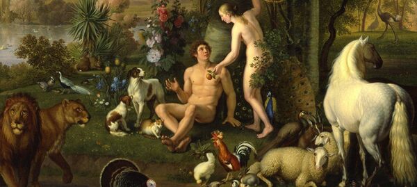 Adem ile Havva tablosu (Adam and Eve in the Garden of Eden Paradise by Wenzel Peter) - Sputnik Türkiye