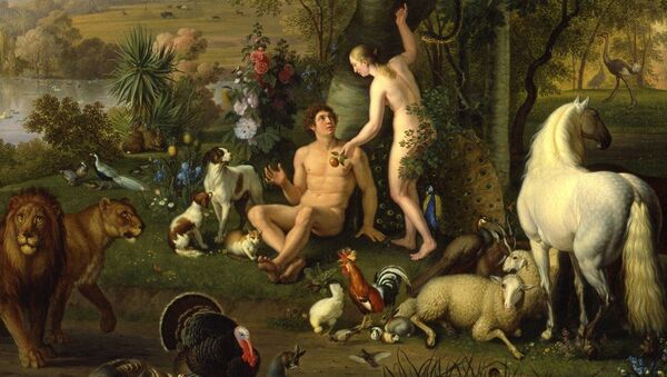 Adem ile Havva tablosu (Adam and Eve in the Garden of Eden Paradise by Wenzel Peter) - Sputnik Türkiye