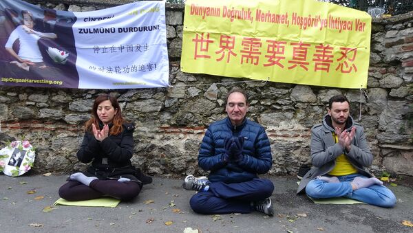 Falun Dafa Derneği, Çin Başkonsolosluğu önünde eylem yaptı - Sputnik Türkiye