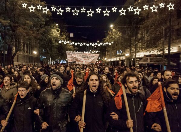 Atina'da protesto eylemleri - Sputnik Türkiye