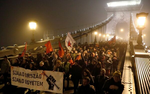 Macaristan'da fazla mesai protestosu - Sputnik Türkiye