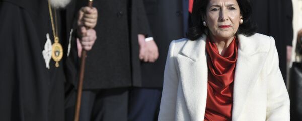 The new Georgian President Salome Zurabishvili arrives to attend her inauguration in Telavi, Georgia, Sunday, Dec. 16, 2018 - Sputnik Türkiye
