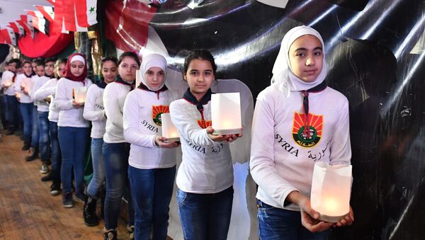 Halep'in teröristlerden kurtuluşunun 2. yıldönümü kutlamaları - Sputnik Türkiye