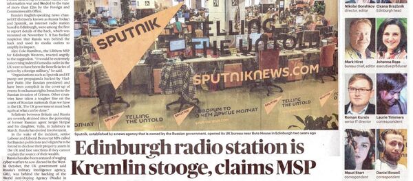 The Times, Sputnik'in Edinburgh ofisindeki çalışanlarını hedef tahtasına koydu The Times, Sputnik'in Edinburgh ofisindeki çalışanlarını hedef tahtasına koydu - Sputnik Türkiye