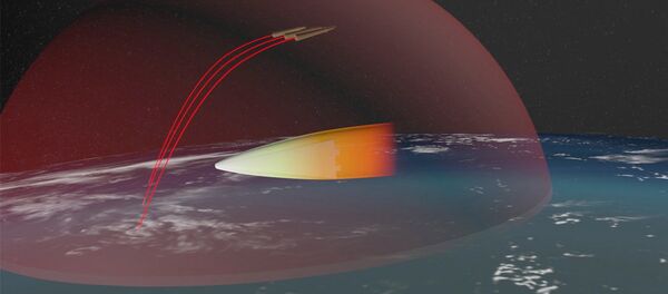 Изображение российского ракетного комплекса стратегического назначения с гиперзвуковым планирующим крылатым блоком Изображение российского ракетного комплекса стратегического назначения с гиперзвуковым планирующим крылатым блоком - Sputnik Türkiye