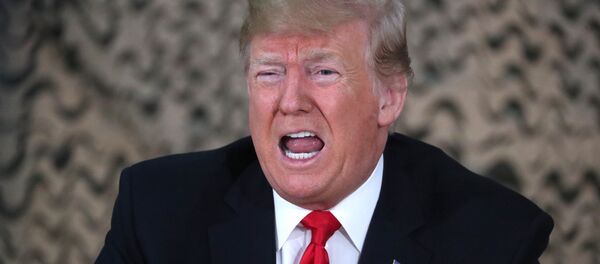 Donald Trump'ın Irak'ta askeri üs ziyaretinden - Sputnik Türkiye