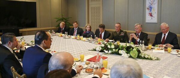 Cumhurbaşkanlığı Sözcüsü İbrahim Kalın başkanlığındaki Türk heyeti ile Beyaz Saray Ulusal Güvenlik Danışmanı John Bolton başkanlığındaki ABD heyeti, - Sputnik Türkiye