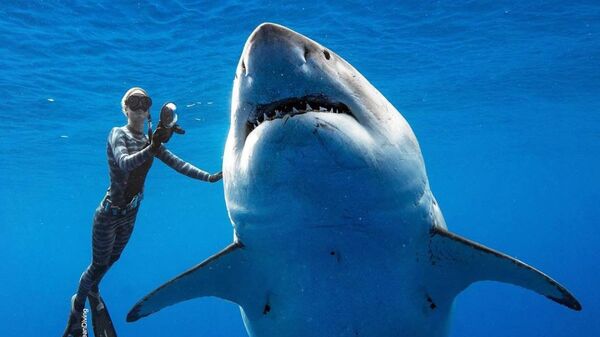 Dünyanın en iri büyük beyaz köpek balığı - Sputnik Türkiye