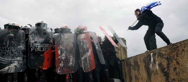 Atina'da Prespa protestosu - Sputnik Türkiye