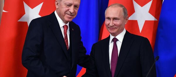 Cumhurbaşkanı Recep Tayyip Erdoğan-Rusya Devlet Başkanı Vladimir Putin Cumhurbaşkanı Recep Tayyip Erdoğan-Rusya Devlet Başkanı Vladimir Putin - Sputnik Türkiye
