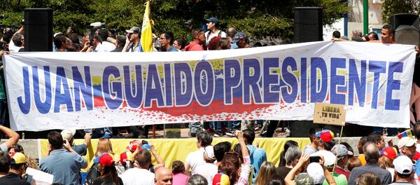Venezüella'da Guaido destekçileri - Sputnik Türkiye