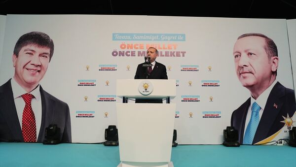 AK Parti Genel Başkanı ve Cumhurbaşkanı Recep Tayyip Erdoğan, partisinin Antalya İl Başkanlığı'nın teşkilat yemeğinde konuştu. - Sputnik Türkiye