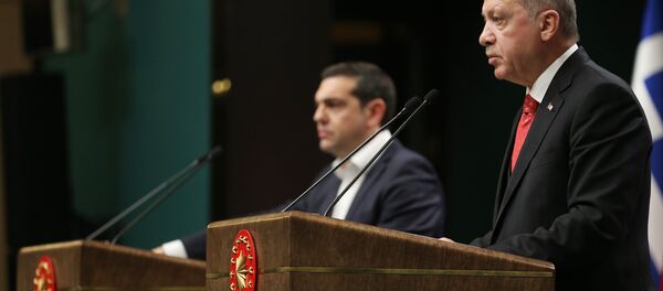 Cumhurbaşkanı Recep Tayyip Erdoğan, Yunanistan Başbakanı Aleksis Çipras - Sputnik Türkiye