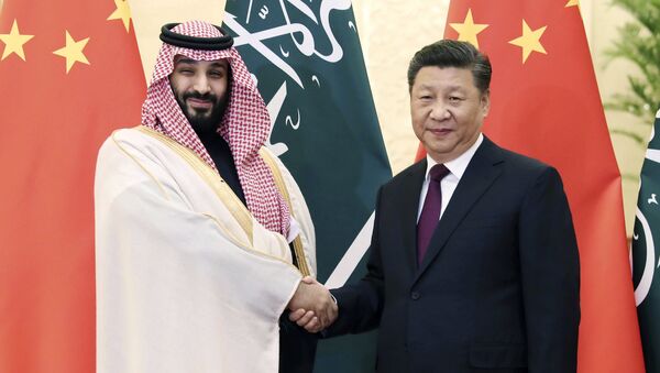Suudi Arabistan Prensi Muhammed Bin Selman ve Çin Devlet Başkanı Şi Cinping - Sputnik Türkiye