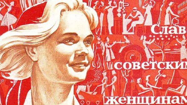 Sovyetler Birliği'nde yapılan Dünya Kadınlar Günü afişi - Sputnik Türkiye