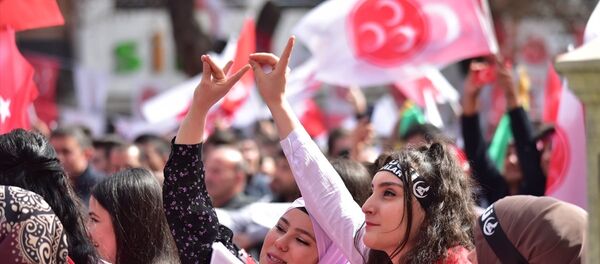 MHP, miting, seçmen, bozkurt işareti - Sputnik Türkiye
