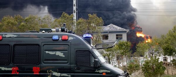Çin’in doğusundaki Ciangsu eyaletindeki bir kimya tesisinde meydana gelen patlama - Sputnik Türkiye