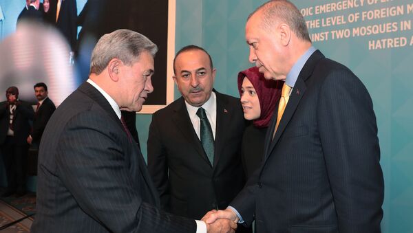Cumhurbaşkanı Recep Tyayip Erdoğan - Yeni Zelanda Dışişleri Bakanı Winston Peters - Sputnik Türkiye