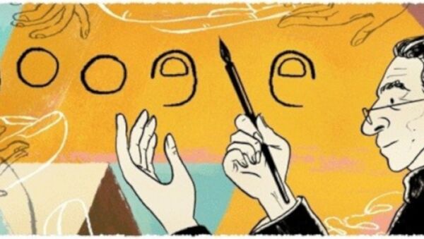 Google, usta ressam, karikatürist, yazar, film yönetmeni Abidin Dino'nun 106. yaşını özel bir doodle ile kutluyor. - Sputnik Türkiye