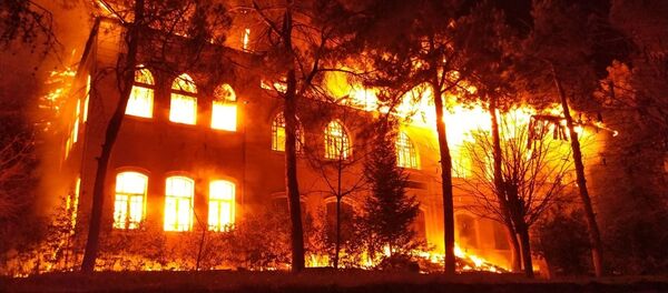 Denizli'nin Çal ilçesinde 1928 yılında tamamlanarak eğitim-öğretime açılan okulda yangın çıktı. - Sputnik Türkiye